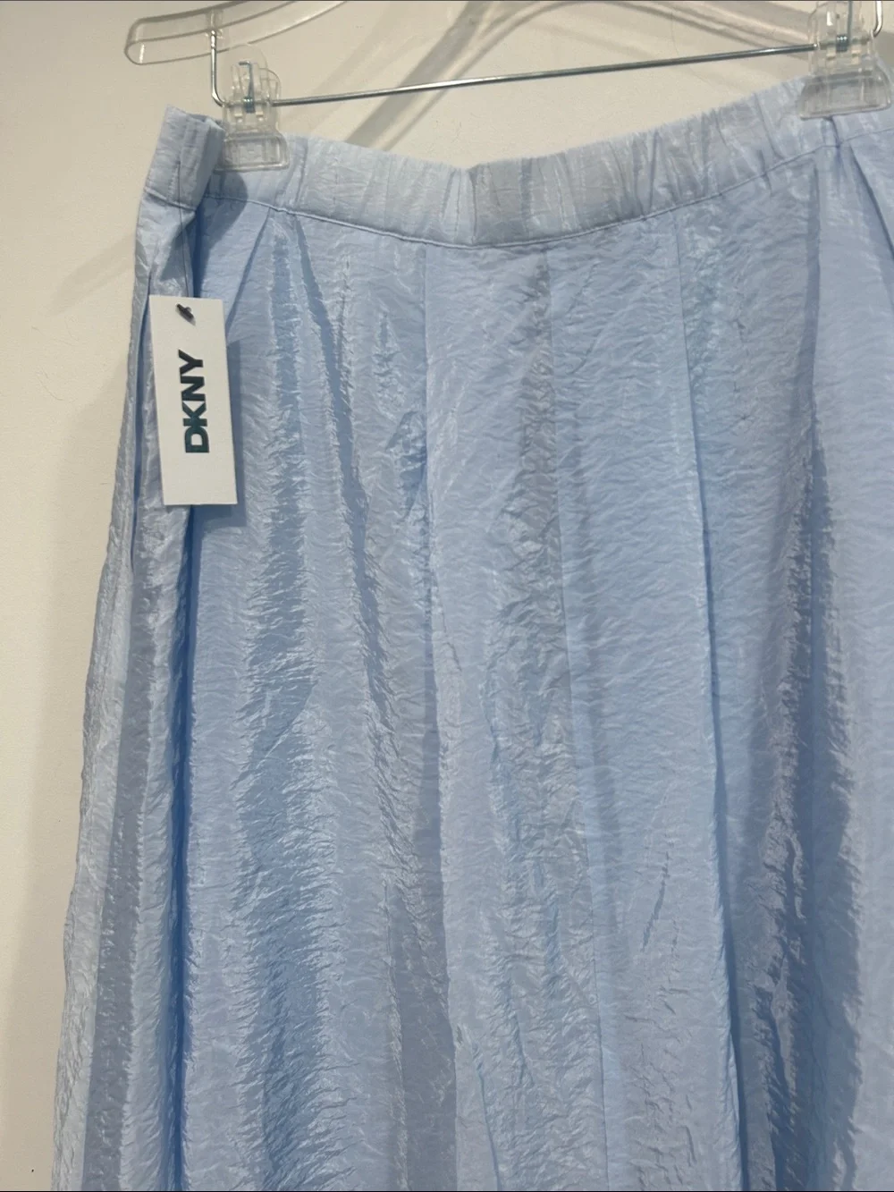 DKNY Light pastel Blue Women's A-Line midi Skirt with Front Zip size 12